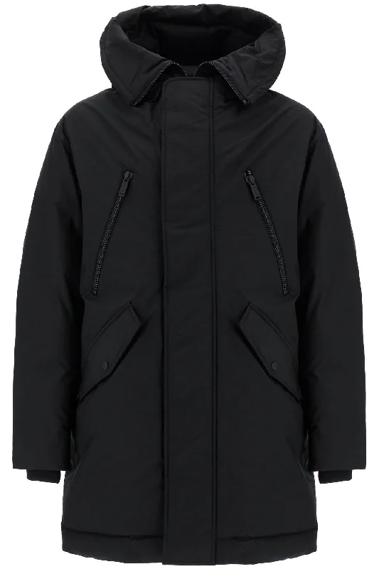 Men's modern utility jacket-Dsqua2 Men's  Techno Down Polyester Parka With Hood