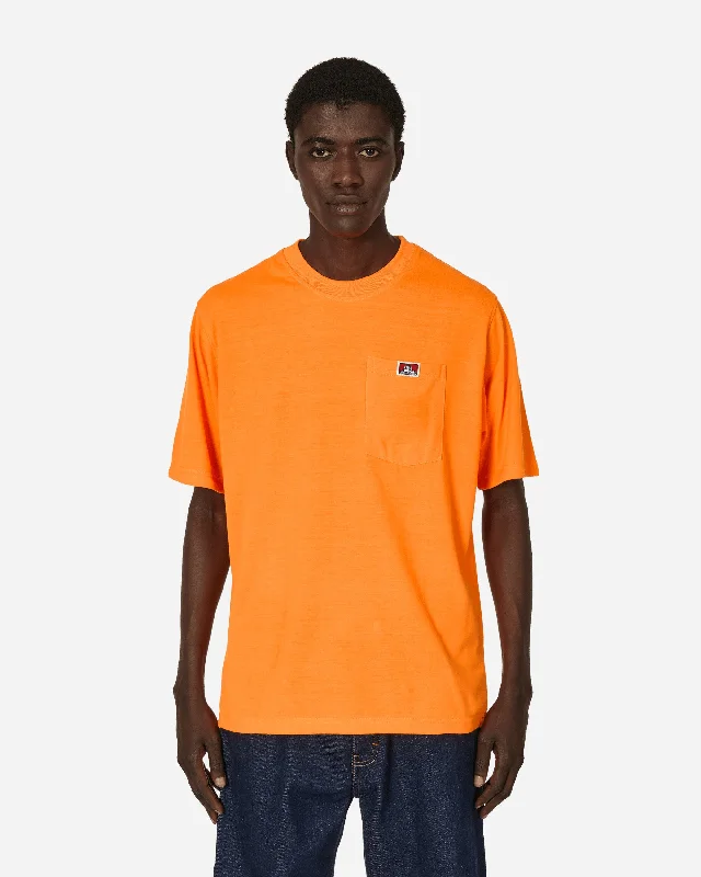 Men's graphic print t-shirt-Heavy Duty Classic Label Pocket T-Shirt Orange