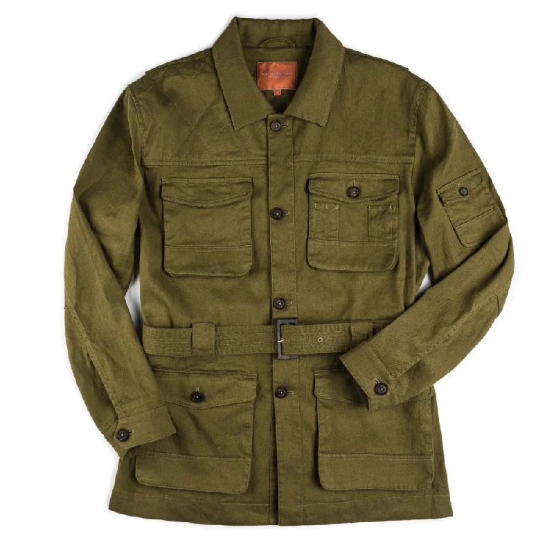 Men's relaxed fit windbreaker-Westley Richards Selous Safari Jacket Savanna Green