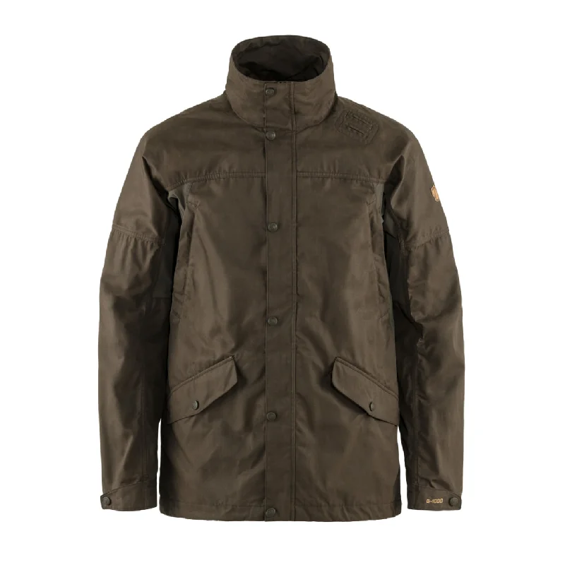 Men's sporty windbreaker-Fjallraven Forest Hybrid Jacket Dark Olive