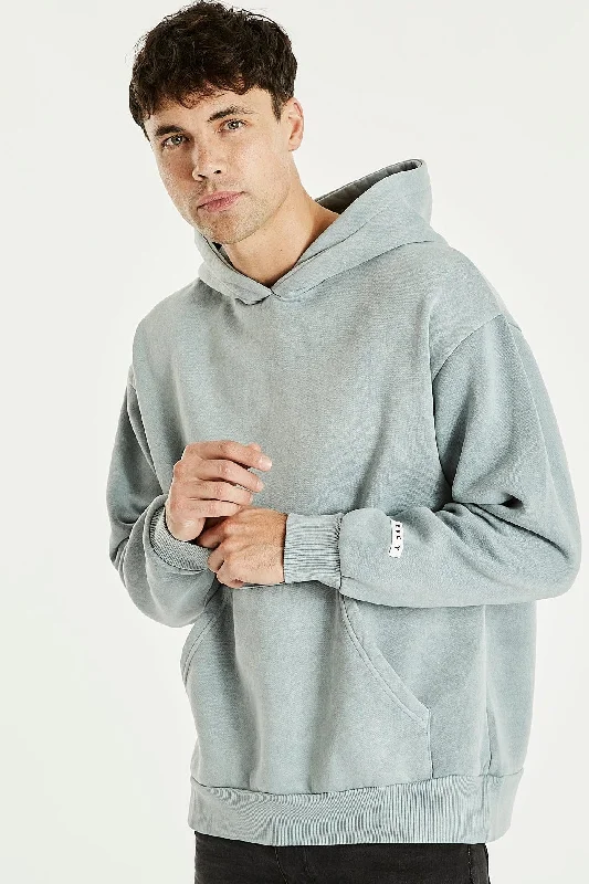 Men's eco-conscious hoodie-KISS CHACEY Mens Essentials Hoodie - Pigment Lead