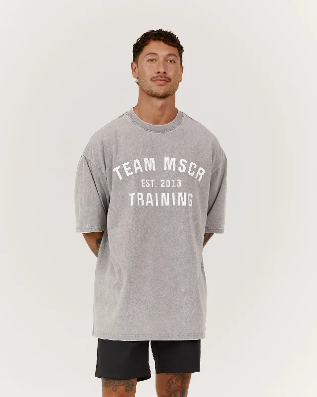 Men's lightweight travel t-shirt-TIMELESS TEAM TRAINING TEE - FADED GREY