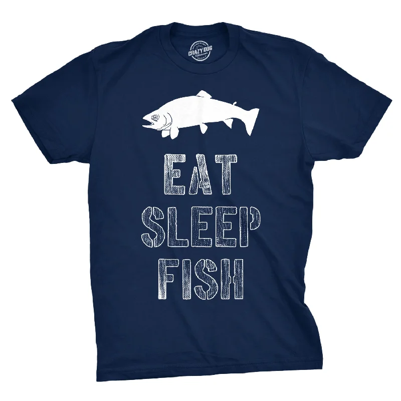 Men's super-soft jersey t-shirt-Eat Sleep Fish Men's T Shirt