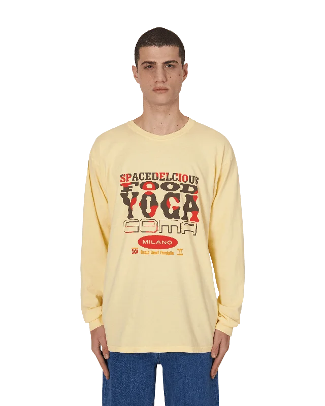 Men's longline t-shirt-Slam Jam x SPACEDELICIOUS Longsleeve T-Shirt Yellow