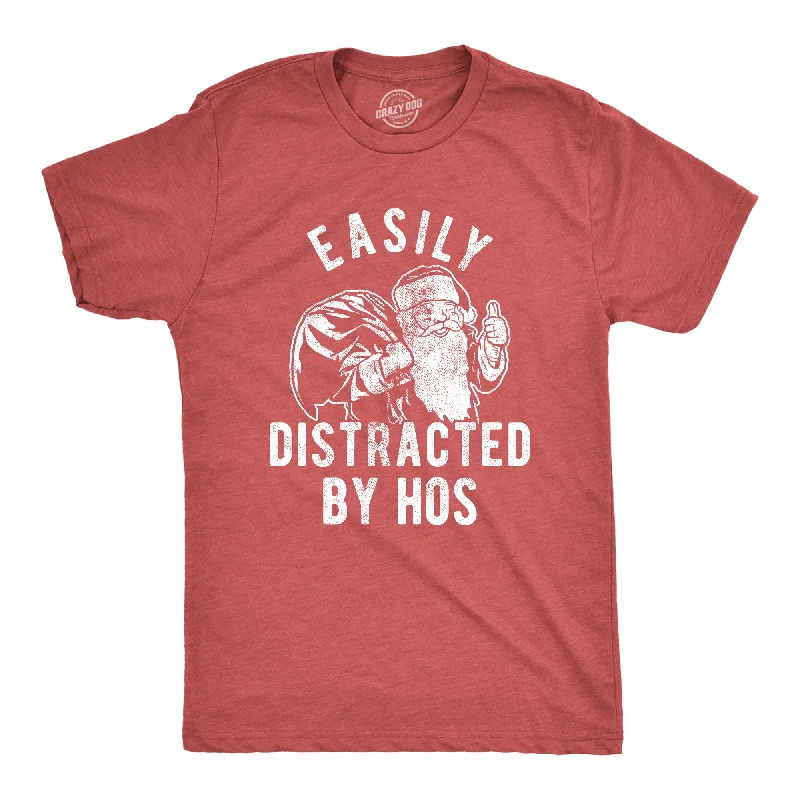 Men's longline t-shirt-Easily Distracted By Hos Men's T Shirt