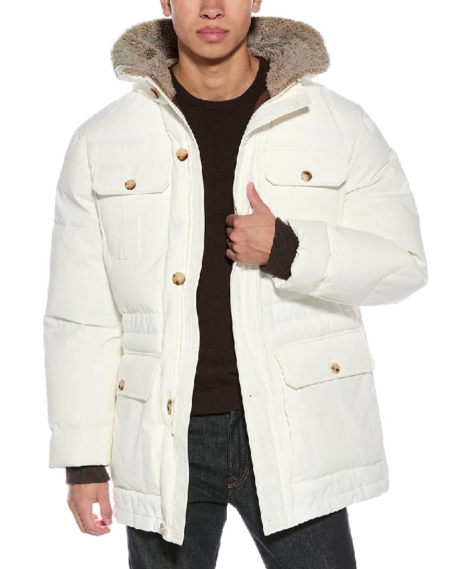 Men's cooling utility jacket-Brunello Cucinelli Quilted Down Coat