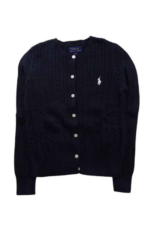 Men's sporty casual polo shirt-Polo Ralph Lauren Cable Knit Cardigan 7Y