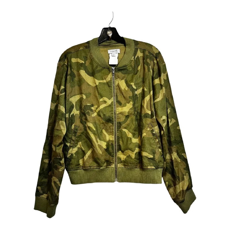 Men's comfortable utility jacket-Jacket Denim By Evereve In Camouflage Print, Size: L