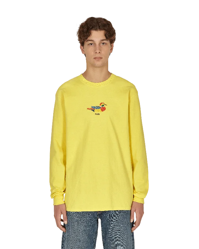 Men's organic cotton t-shirt-Duck Longsleeve T-Shirt Yellow