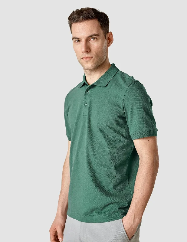 Men's high-performance casual polo shirt-Piquet Polo Shirt Garden Green