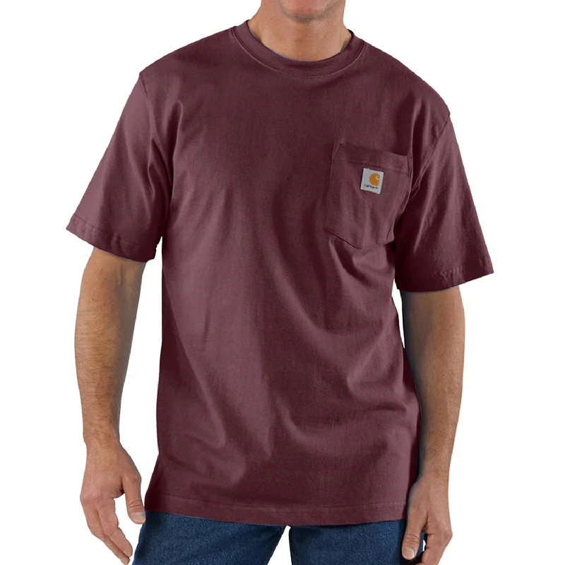 Men's hand-painted t-shirt-Carhartt Men's Short Sleeve Pocket T-Shirt_Port