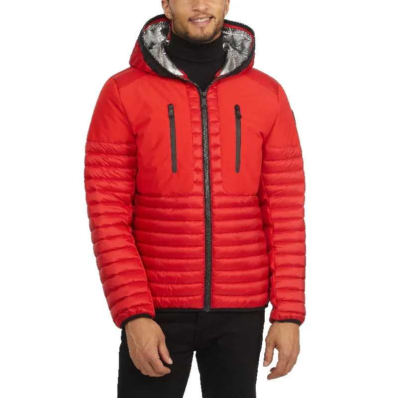 Men's high-performance utility jacket-Pajar Men’s Finn Lightweight Mixed Media Puffer with Fixed Hood