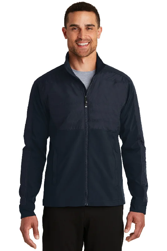 Men's modern utility jacket-Ogio Mens Endurance Brink Wind & Water Resistant Full Zip Jacket - Propel Navy Blue - Closeout