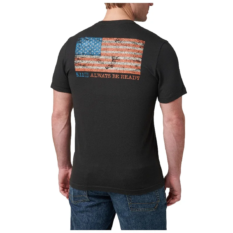 Men's lightweight travel t-shirt-5.11 Tactical Men's American Flag Short Sleeve T-Shirt