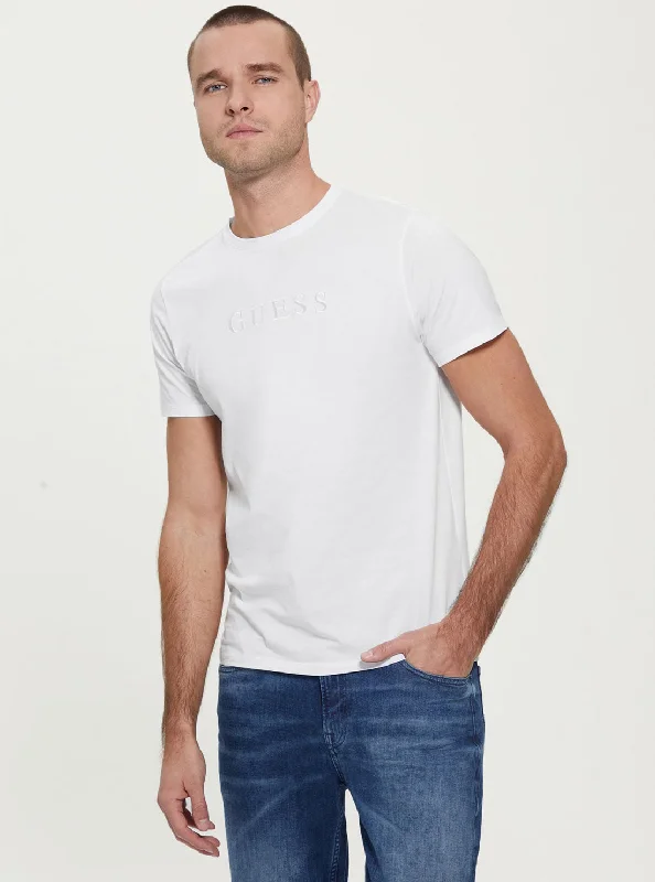 Men's thermoregulating t-shirt-White Pima Logo T-Shirt