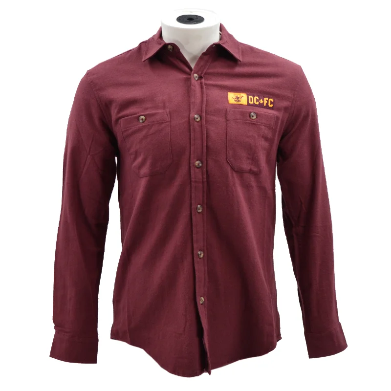 Men's organic cotton t-shirt-Brist Flannel Button Up- Maroon