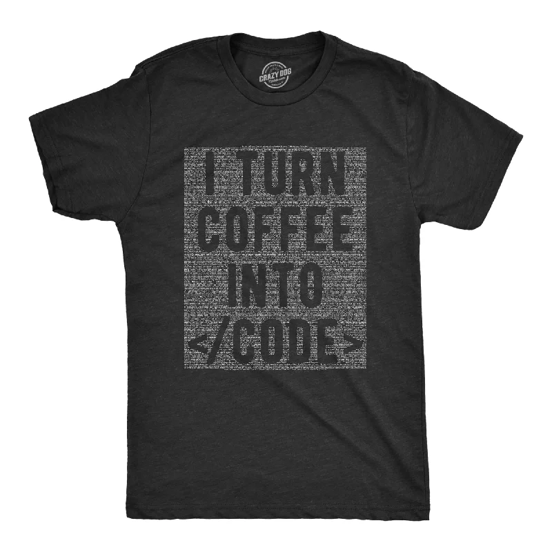 Men's vintage wash t-shirt-I Turn Coffee Into Code Men's T Shirt