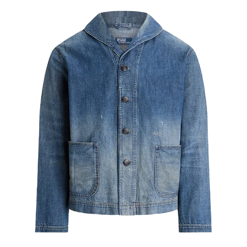 Men's high-performance utility jacket-Polo Ralph Lauren Denim Shawl-Collar Jacket Frogholt