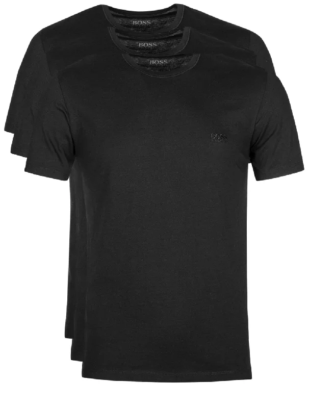 Men's silky-soft t-shirt-Three-pack of regular-fit cotton T-shirts Black