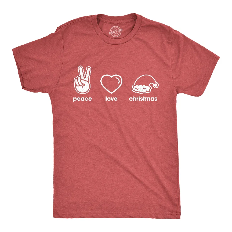 Men's eco-friendly bamboo t-shirt-Peace Love Christmas Men's T Shirt