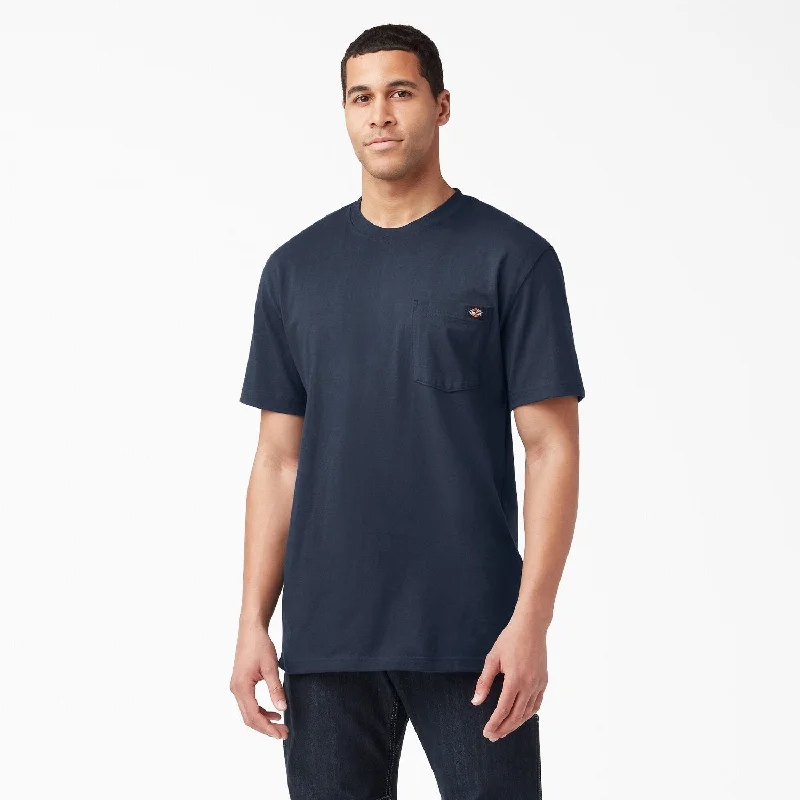 Men's vintage wash t-shirt-Dickies Men's Heavyweight Short Sleeve Pocket T-Shirt_Dark Navy