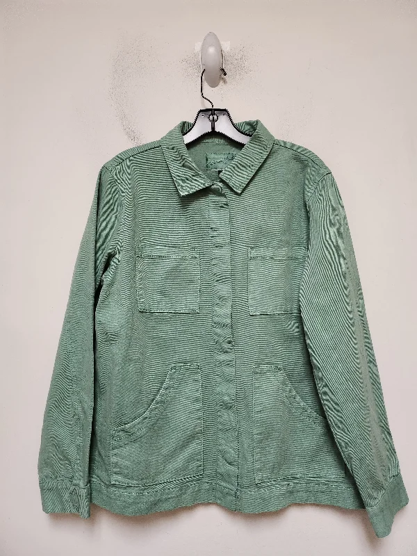 Men's tech-fabric raincoat-Jacket Denim By Universal Thread In Green Denim, Size: M