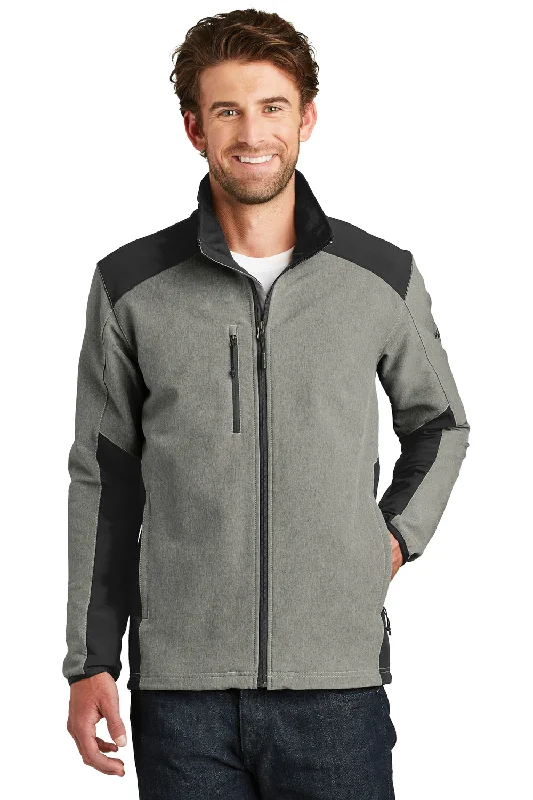 Men's tech-fabric raincoat-The North Face Mens Tech Wind & Water Resistant Full Zip Jacket - Heather Medium Grey/Black - Closeout