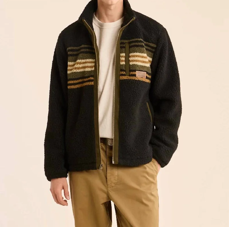 Men's quick-dry bomber jacket-Tahuya Berber Fleece Jacket In Olive/bronze