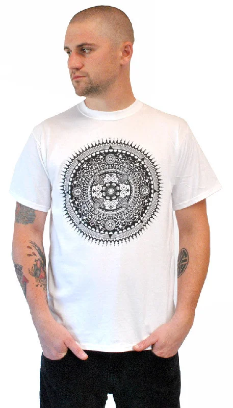 Men's longline t-shirt-Mandala M-315