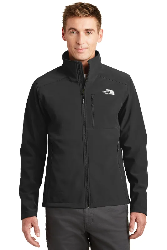 Men's comfortable puffer jacket-The North Face Mens Apex Barrier Wind & Resistant Full Zip Jacket - Black