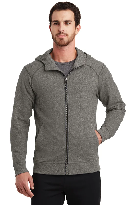 Men's sustainable raincoat-Ogio Mens Endurance Cadmium French Terry Full Zip Hooded Jacket - Gear Grey - Closeout