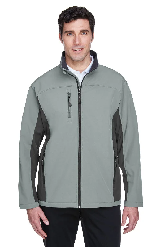 Men's breathable utility jacket-Devon & Jones Mens Wind & Water Resistant Full Zip Jacket - Charcoal Grey/Dark Grey - Closeout