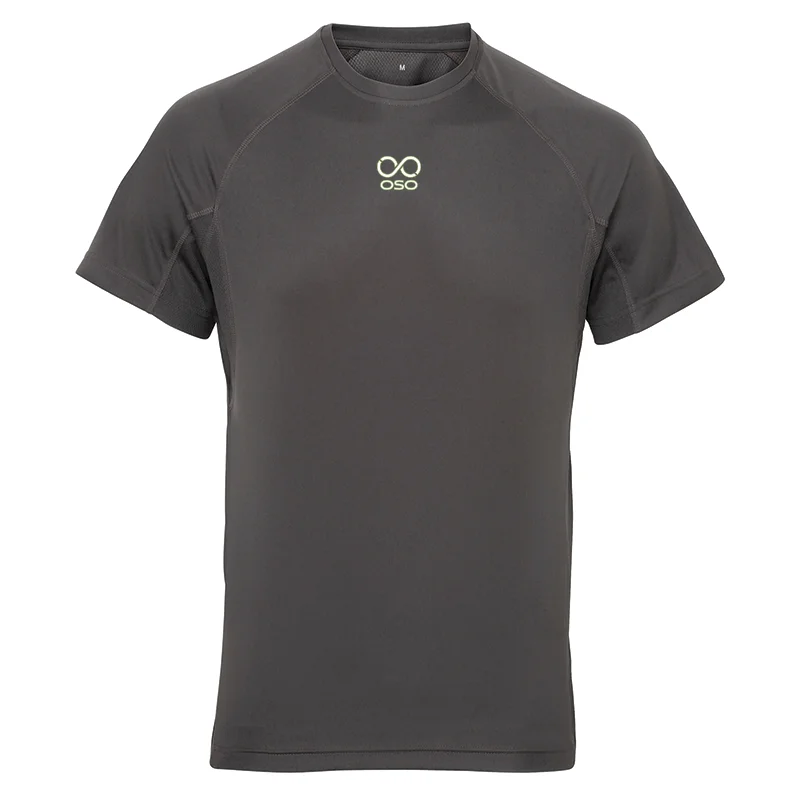 Men's relaxed fit t-shirt-OSO Panelled Perfomance Tee - Charcoal