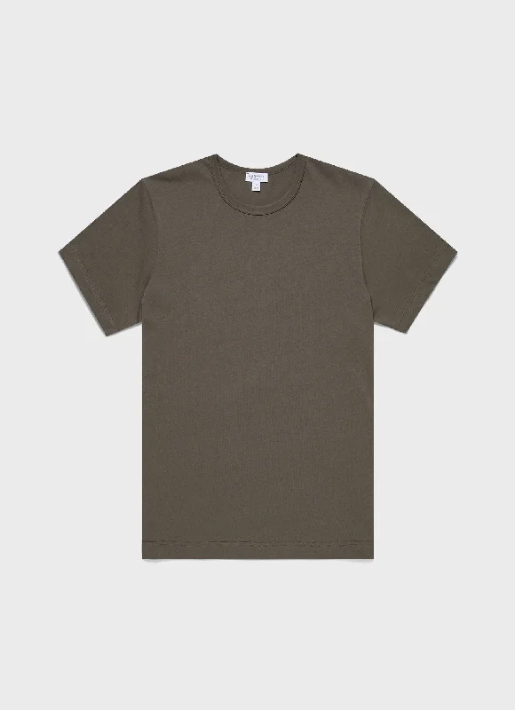 Men's eco-friendly bamboo t-shirt-Men's Single Jersey T-shirt in Khaki