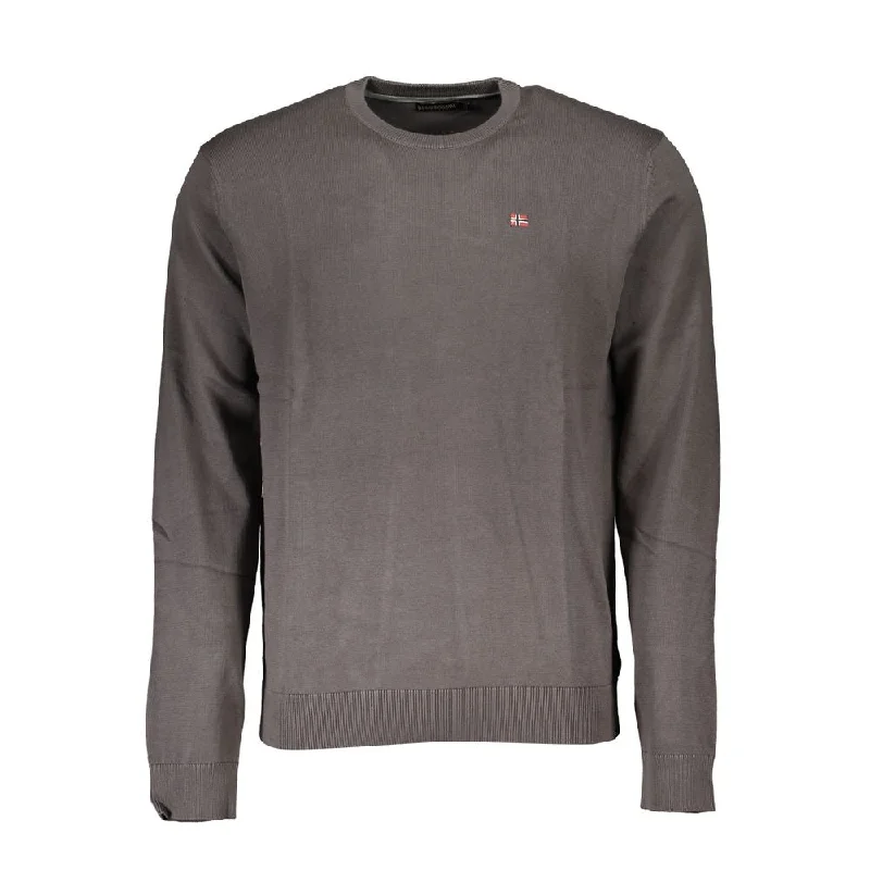 Men's full-zip sweater-Napapijri Classic  Crew Neck Cotton Men's Sweater