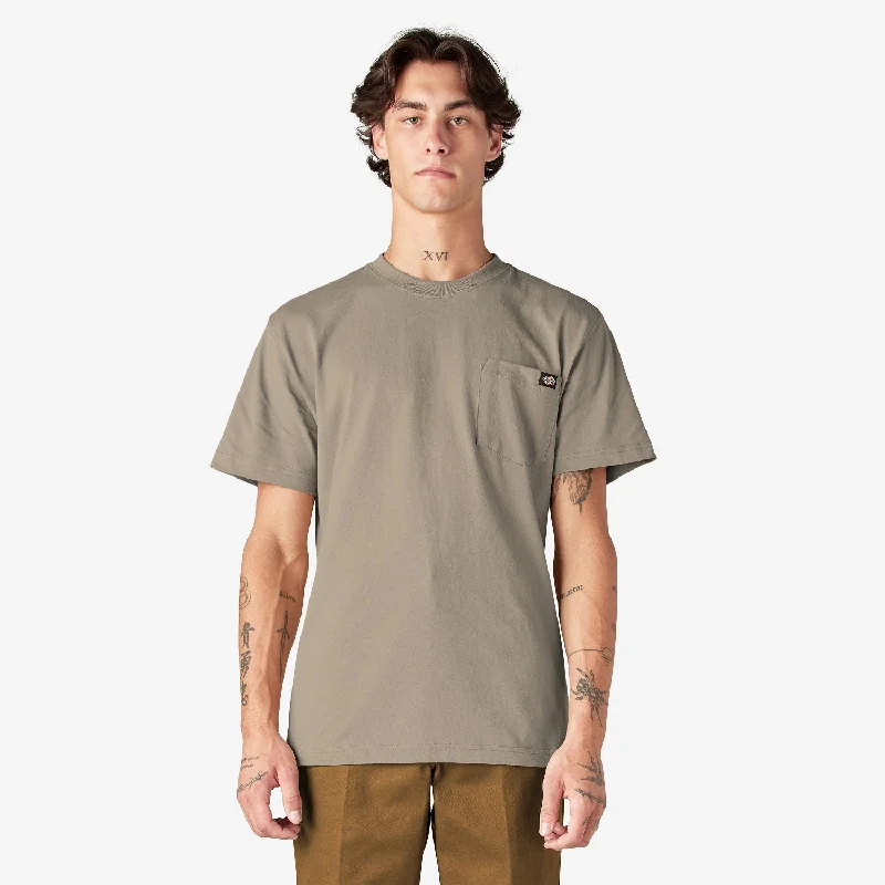 Men's super-soft jersey t-shirt-Dickies Men's Heavyweight Short Sleeve Pocket T-Shirt_Desert Sand