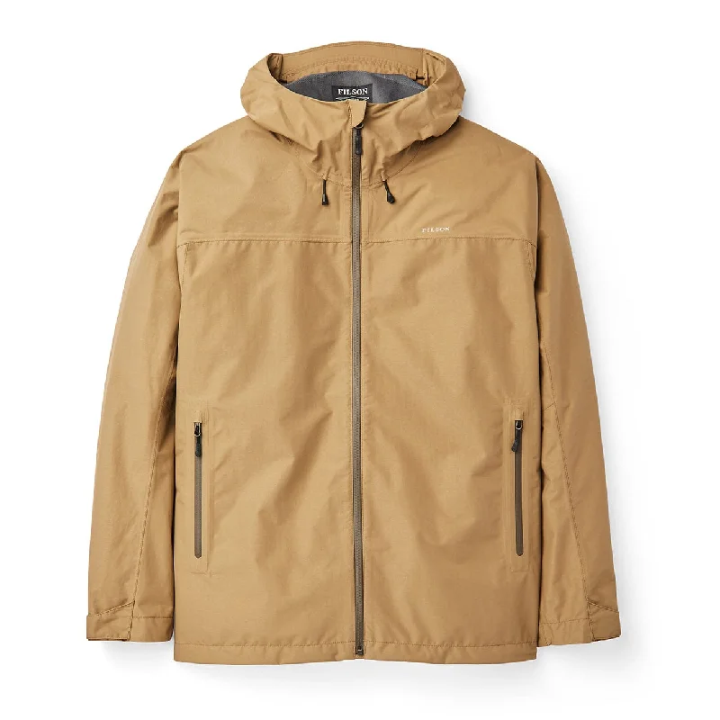 Men's performance trench coat-Filson Swiftwater Rain Jacket Dark Tan