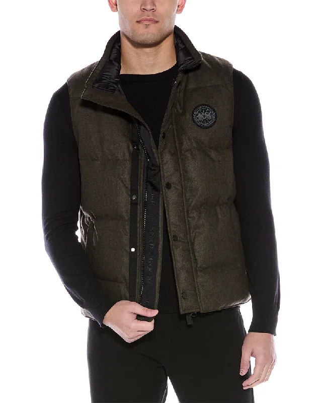 Men's comfortable trench coat-Canada Goose Wool-Blend Down Puffer Vest